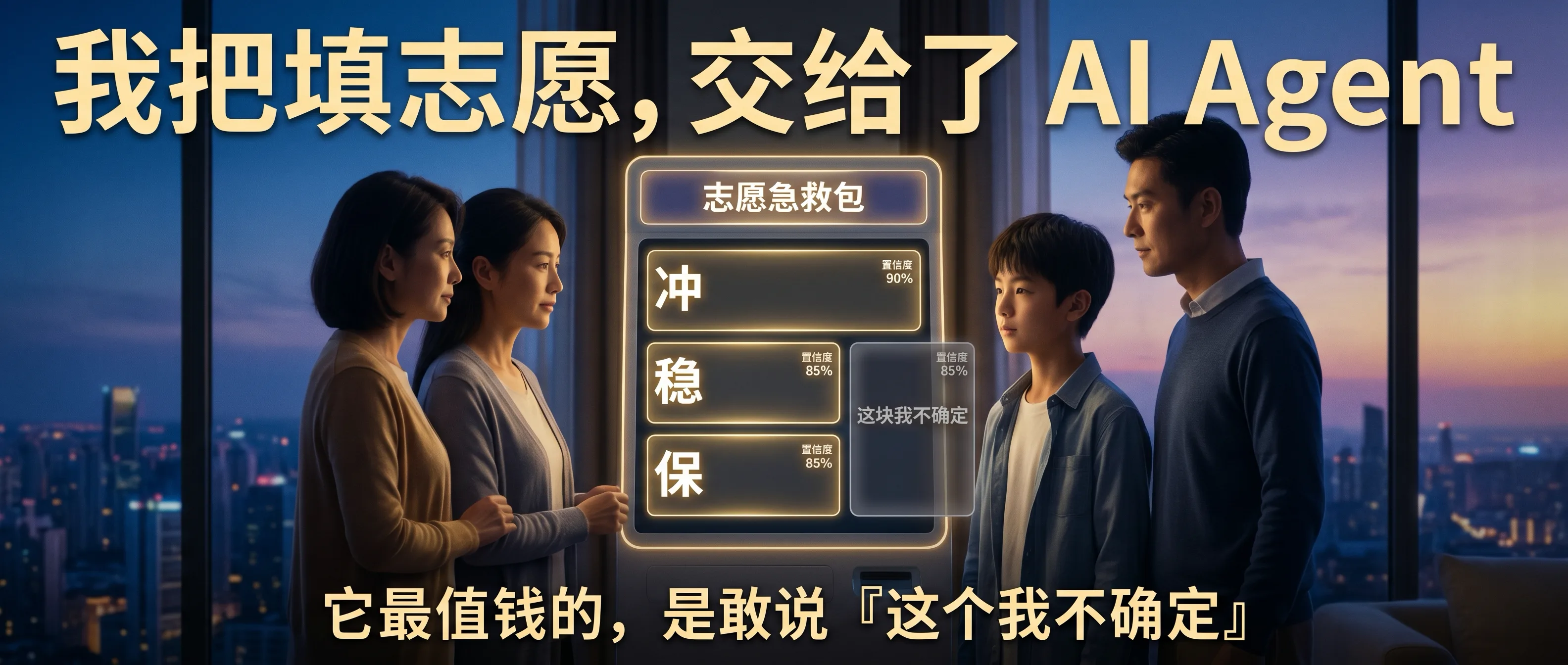 我把高考志愿交给 AI Agent 后，发现它最值钱的能力不是推荐学校，而是敢说：『这个我不确定』