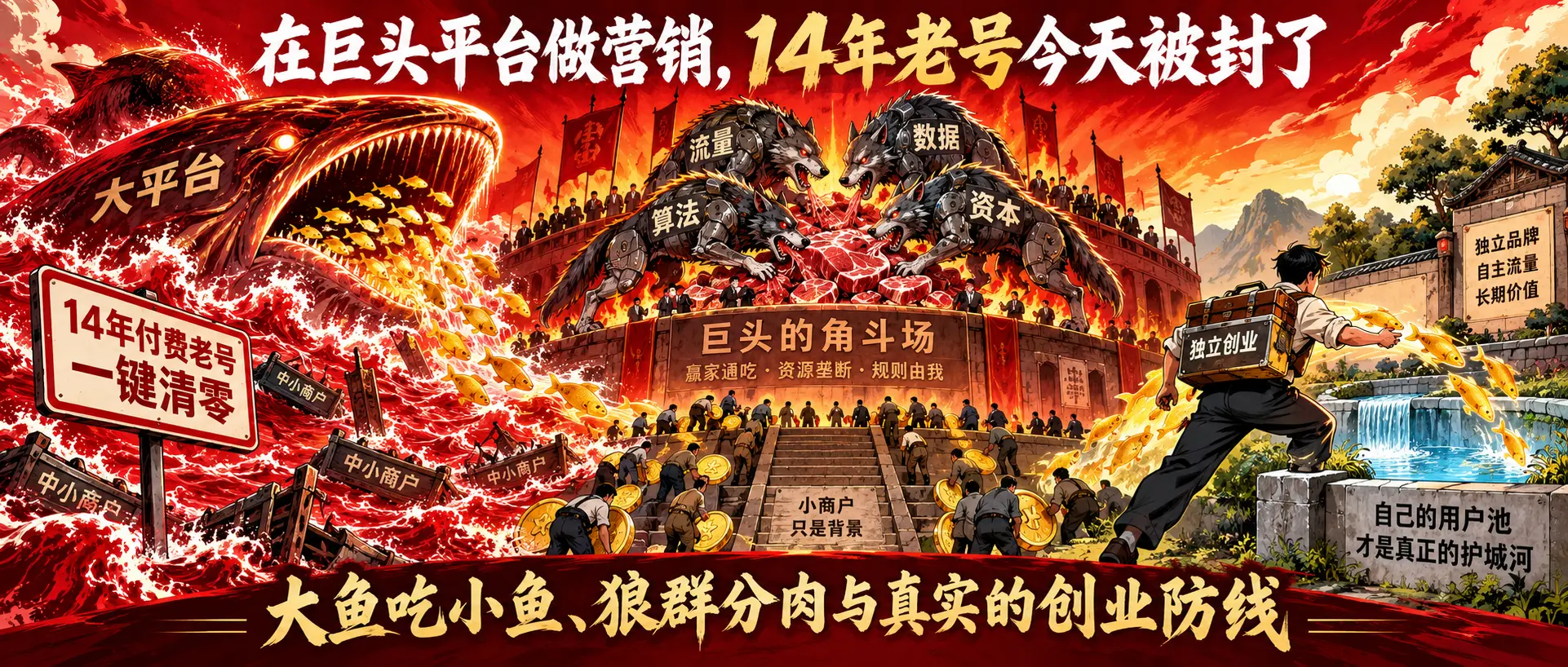 在巨头平台做营销，14年的老账号今天给我封杀了