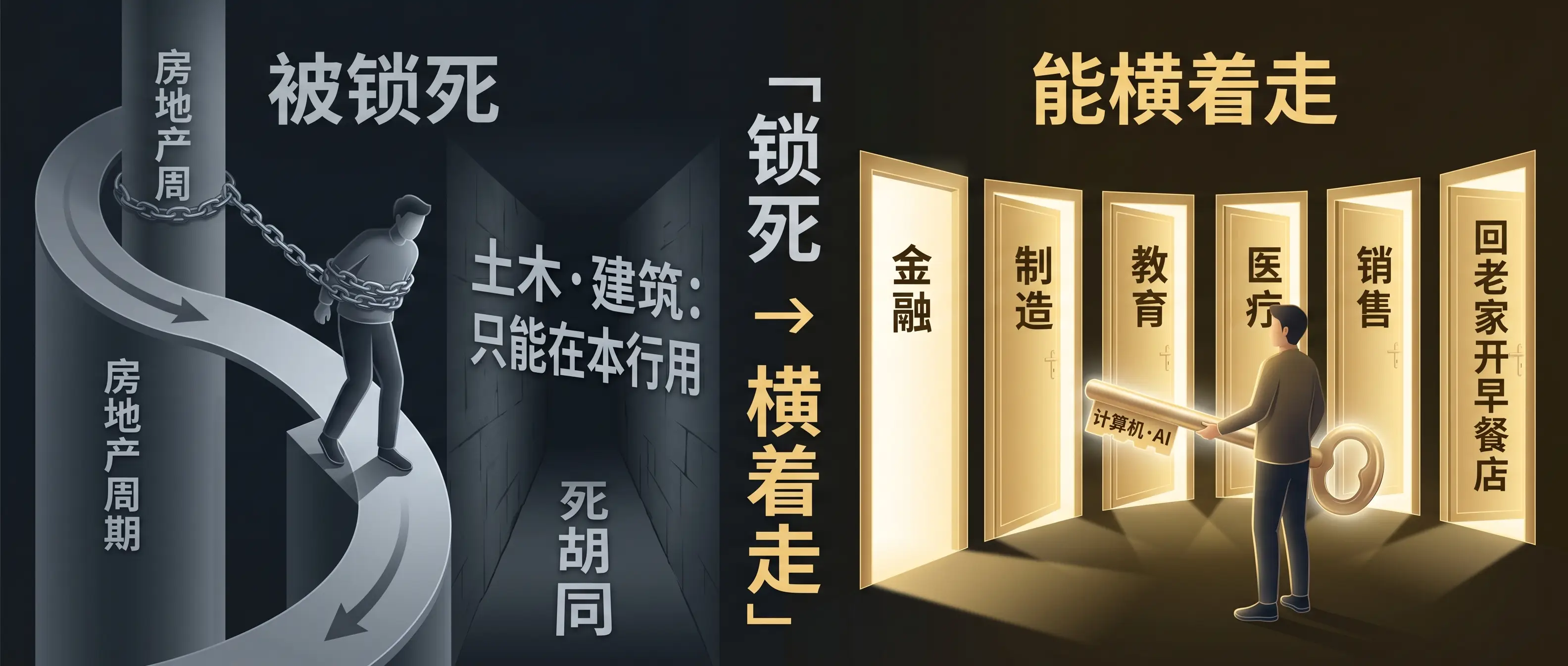 有的专业把你锁死，计算机给你一把横着走的钥匙