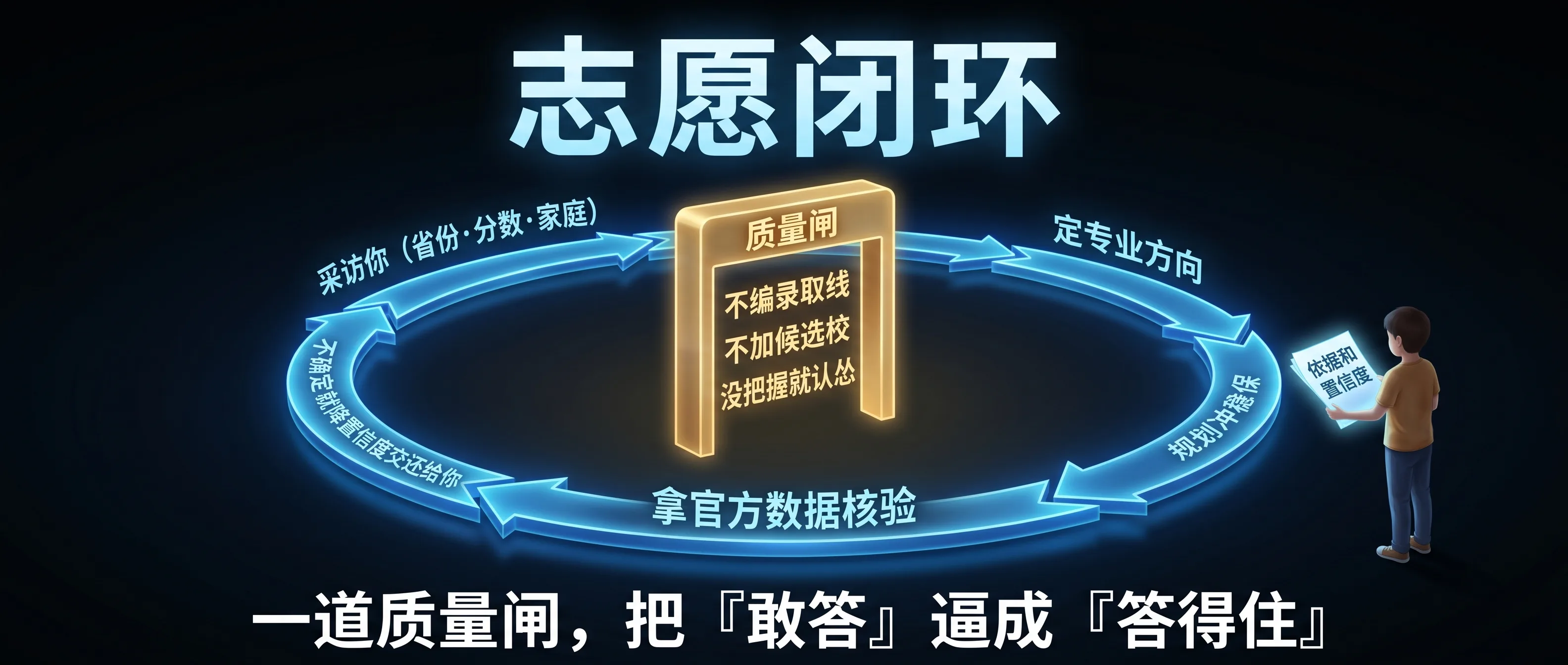 一个会认怂的志愿 Agent，本质是一个收紧的闭环