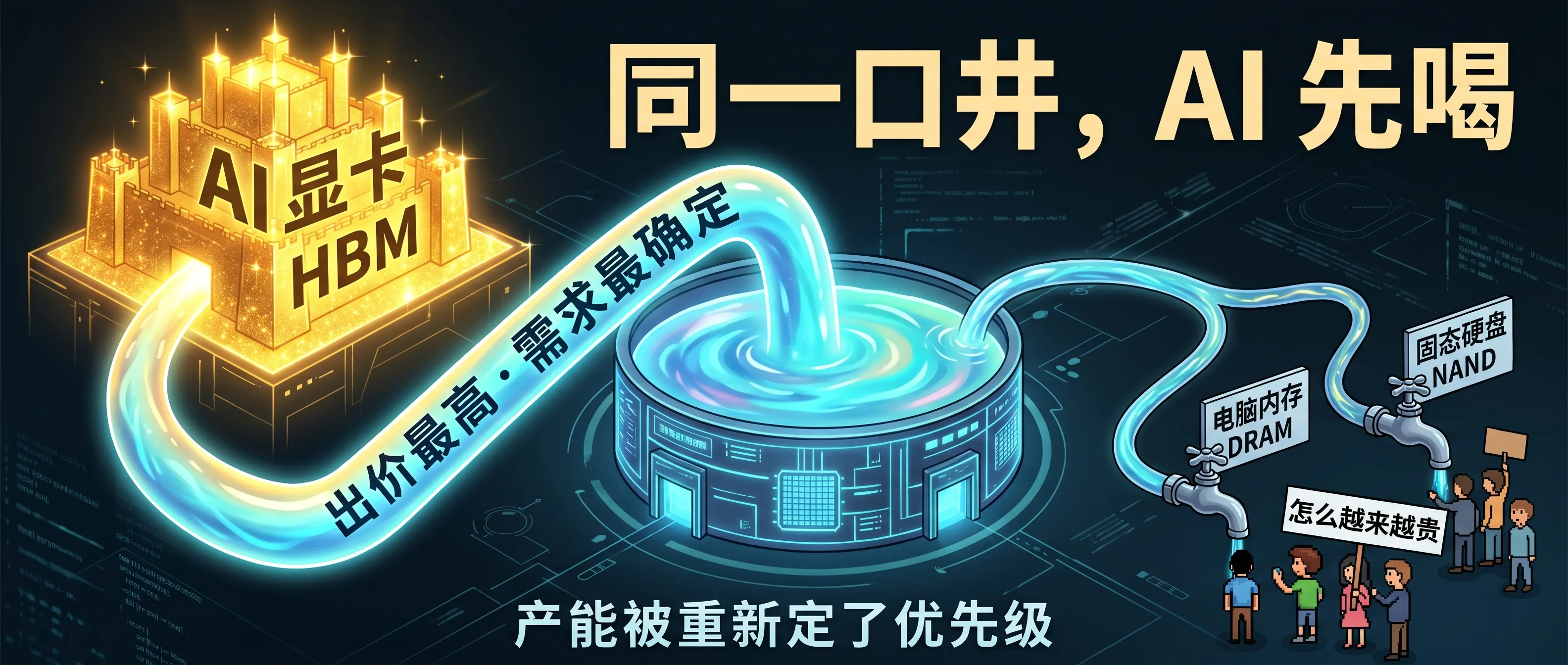 为什么是内存先涨：HBM 吃掉产能，挤压了消费级内存