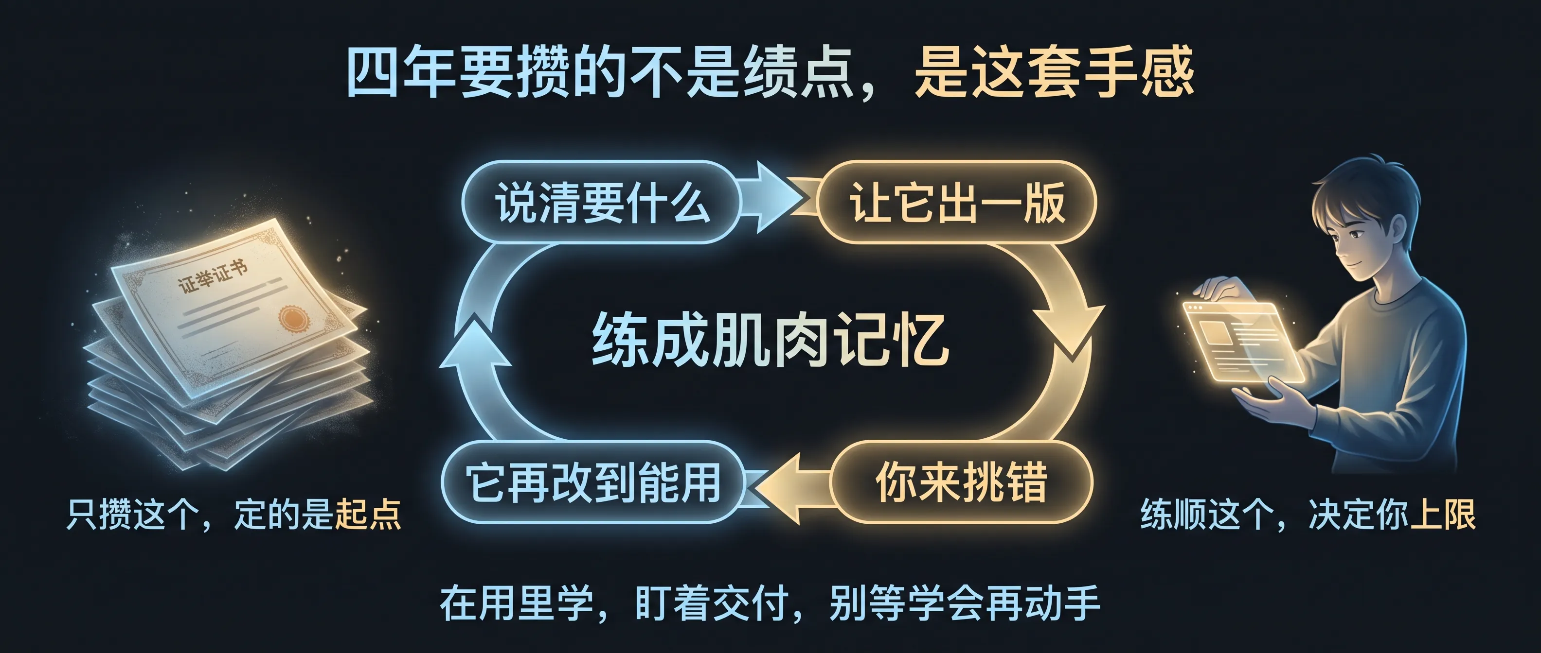 大学四年要攒的不是绩点，是把 AI 用顺的手感