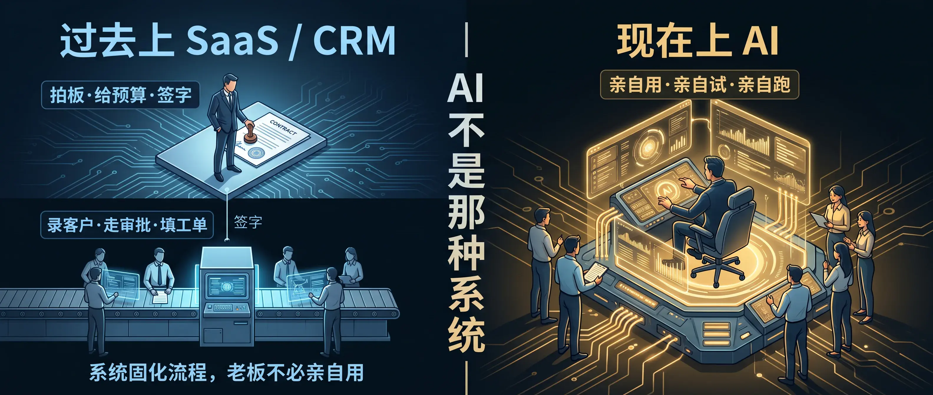上 SaaS：老板拍板，团队使用