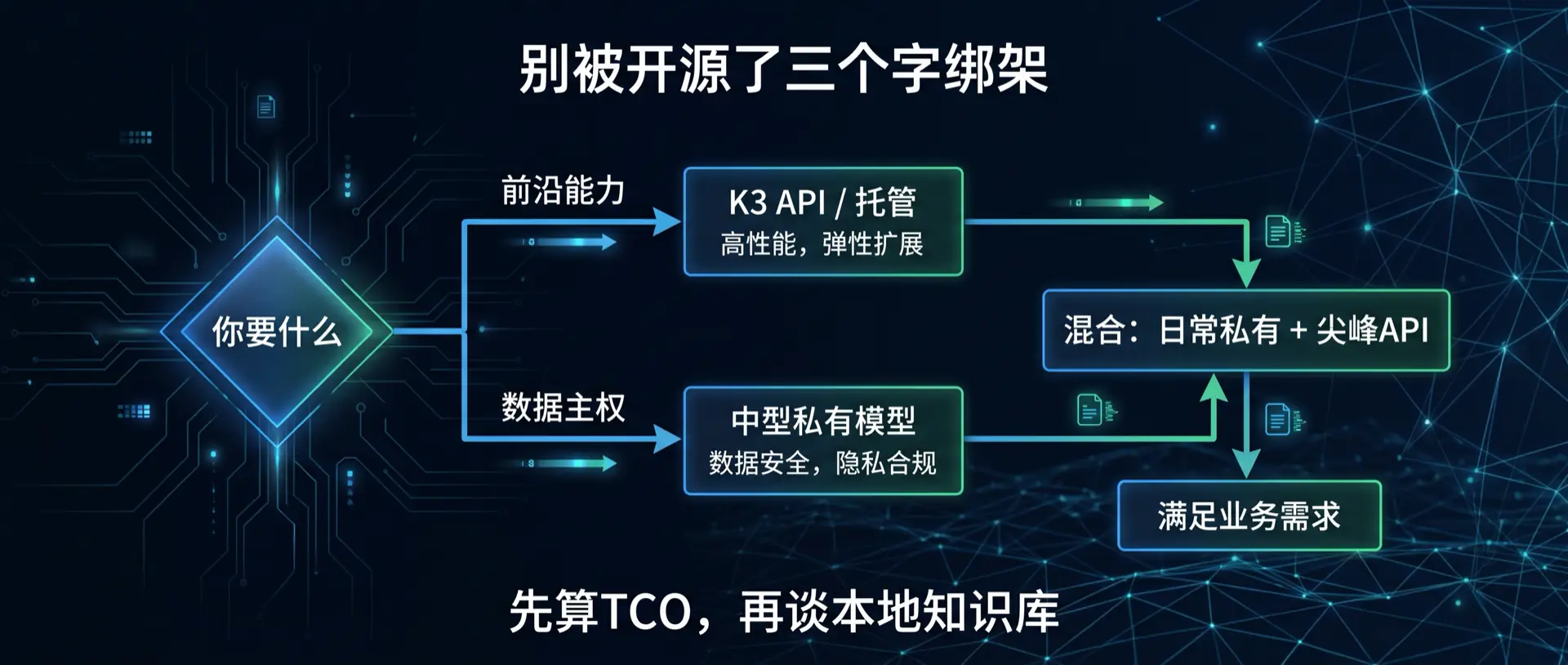 决策：能力走 API，主权走中型私有