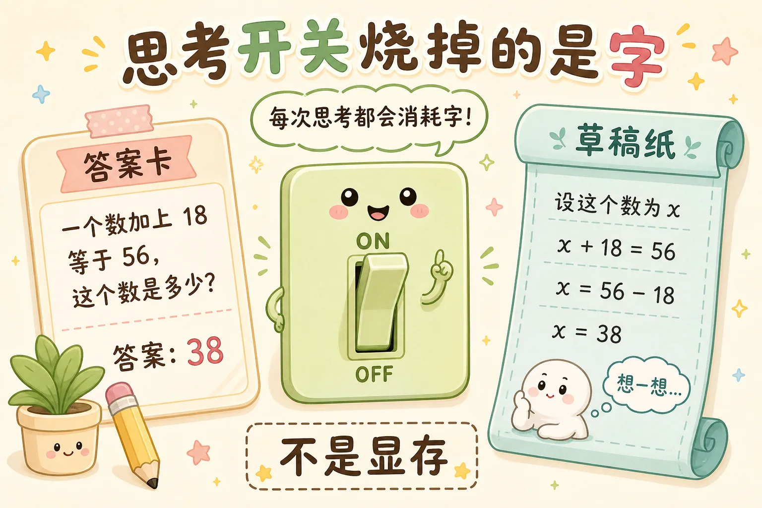 思考开关烧掉的是字，不是显存
