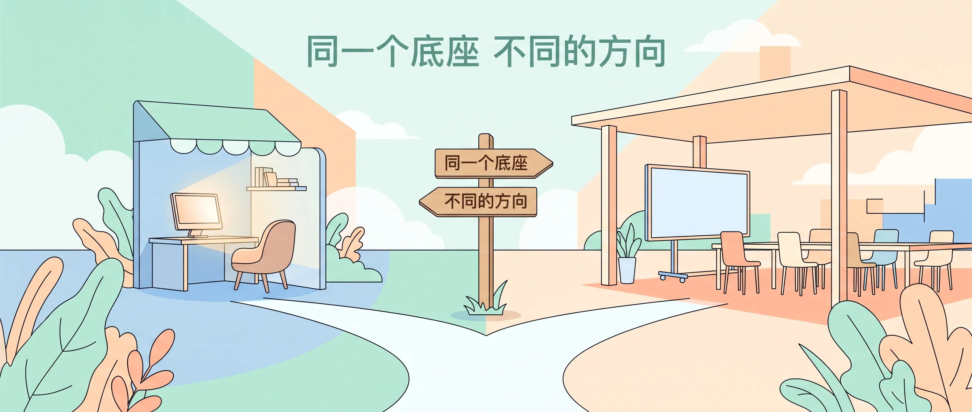 同一个底座,不同的方向