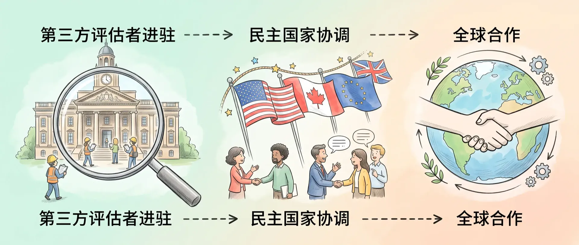 Dario 的三步走计划——驻场评估、民主协调、全球合作