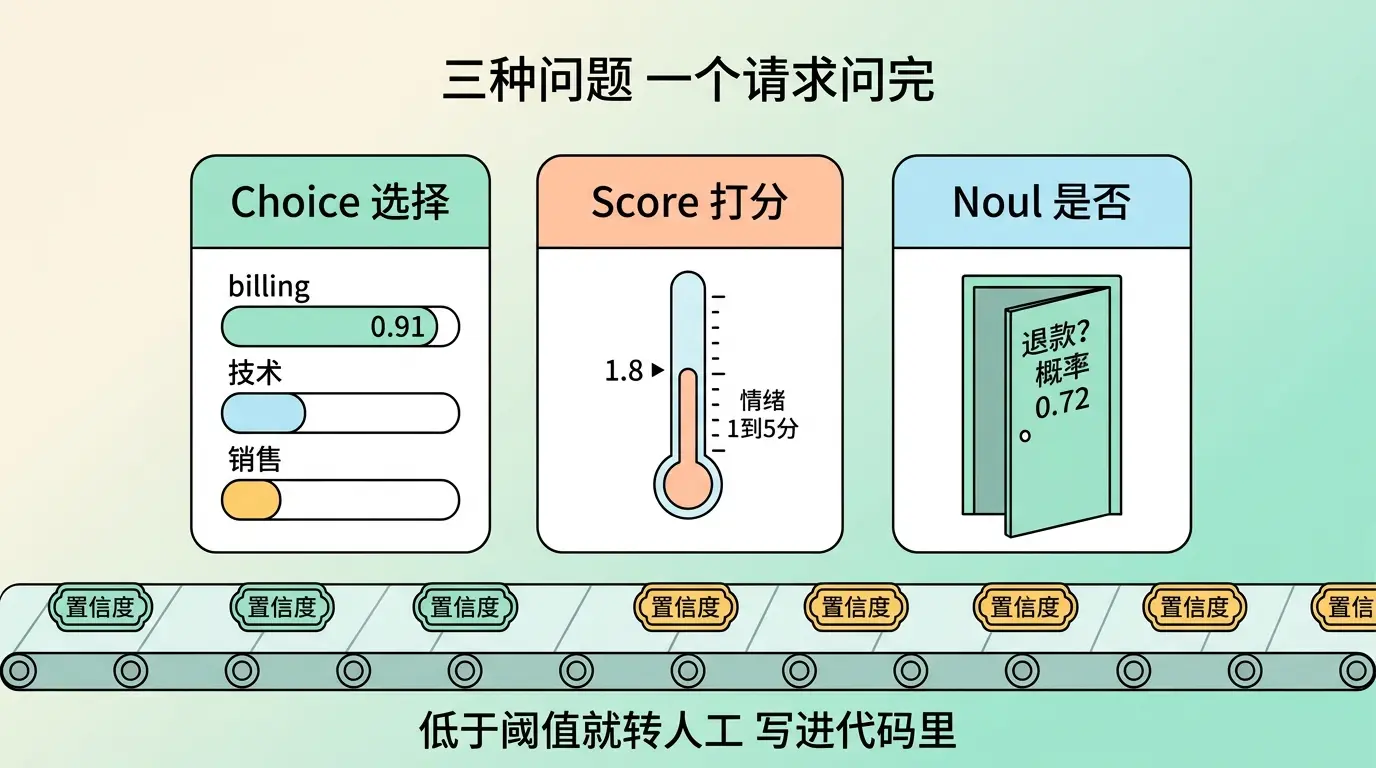 三种问题格式：Choice、Score、Noul——一个请求问完