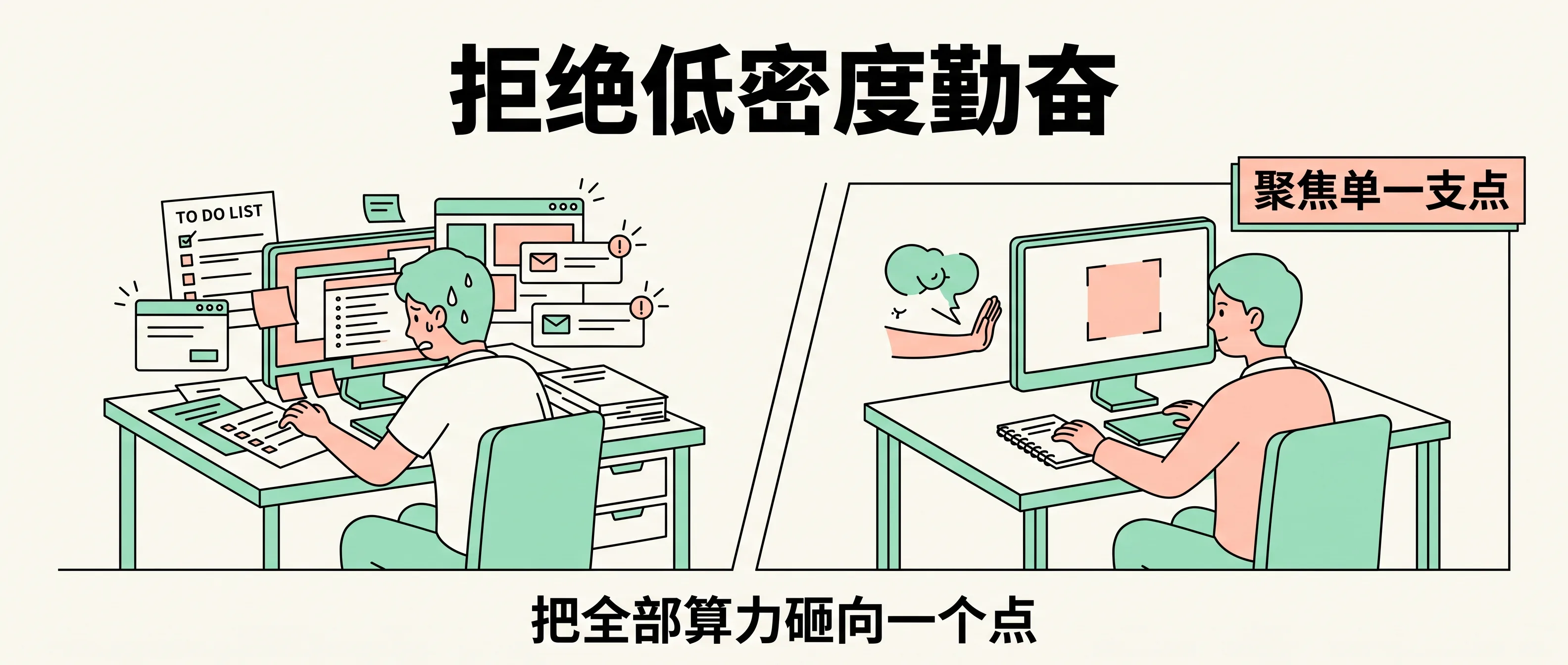 拒绝低密度勤奋,把精力砸在单一支点