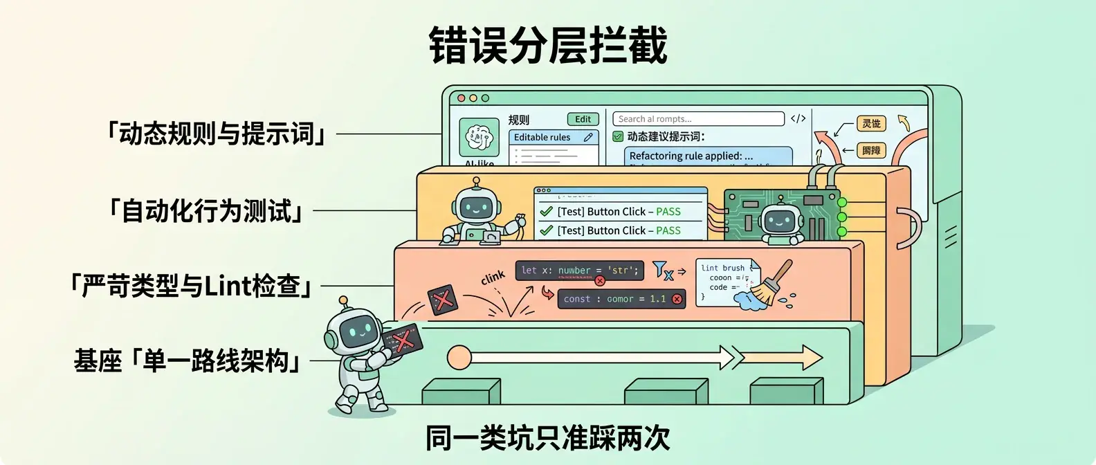 错误分层拦截，同一类坑只准踩两次
