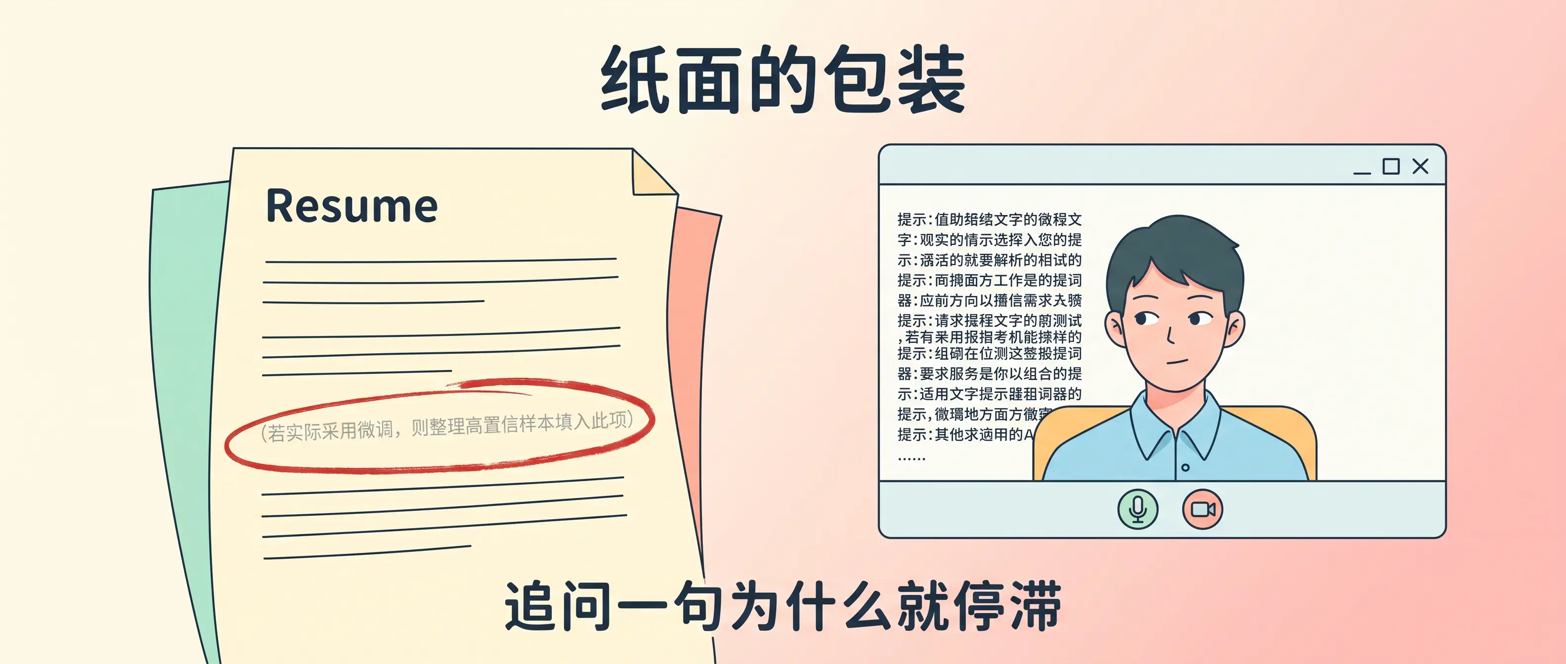 简历提示词残留与照稿朗读现场
