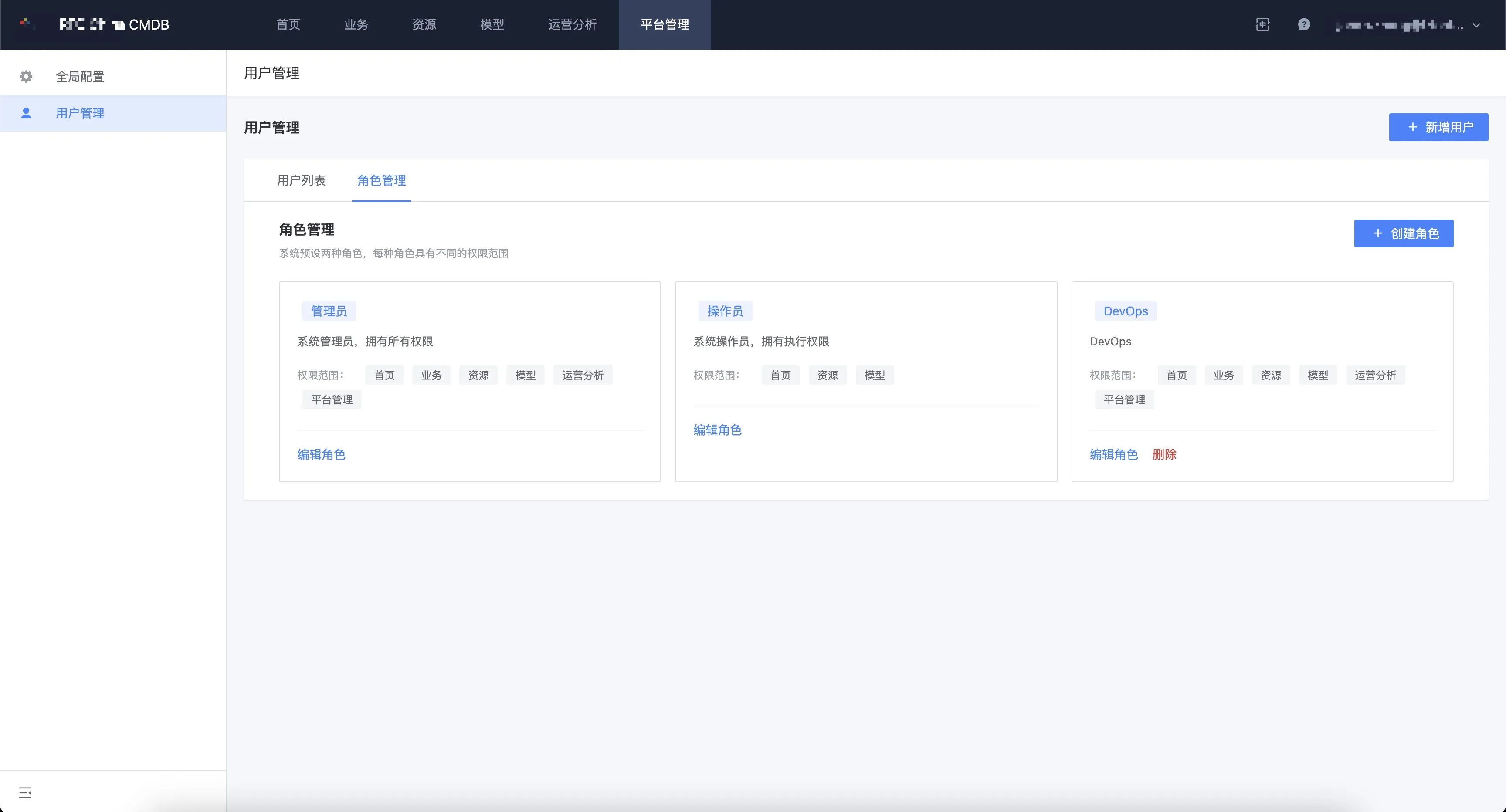 角色权限配置界面