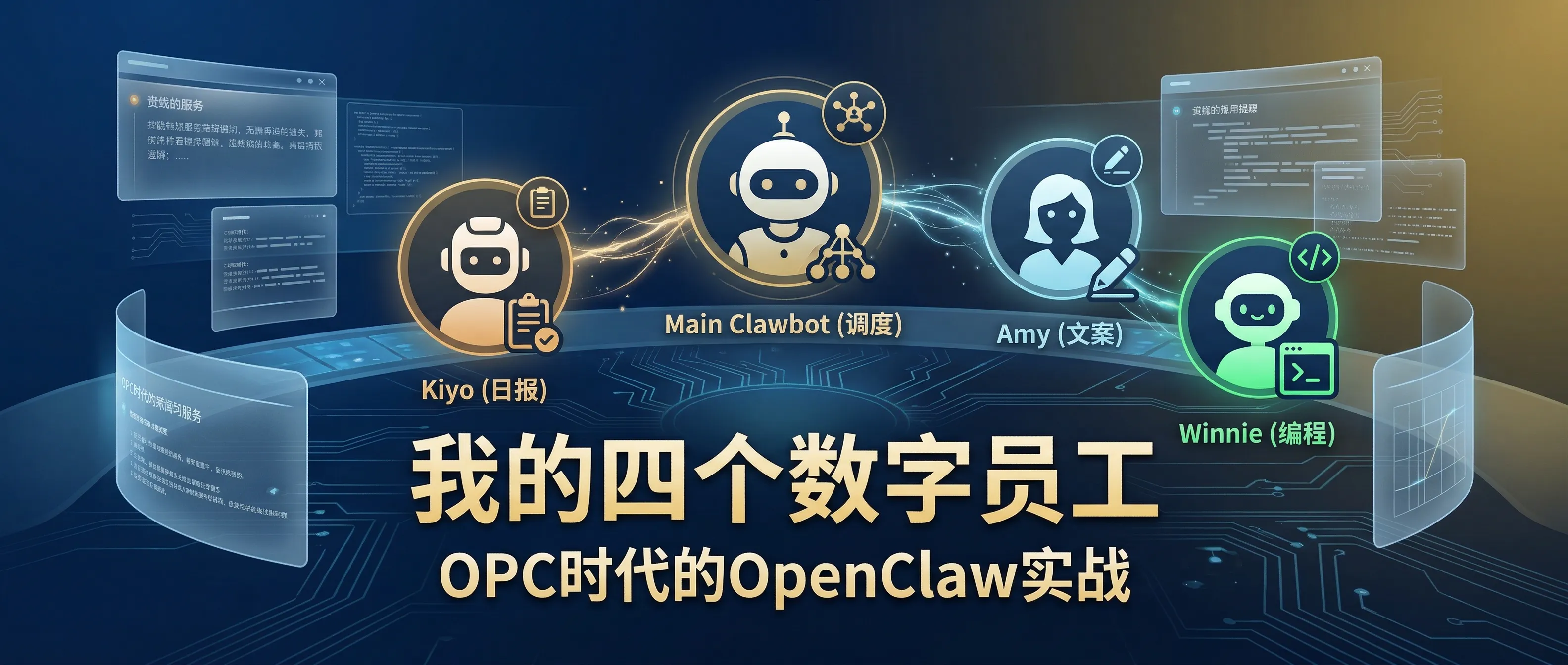 OPC 时代，你必须学会使用 OpenClaw：我的四个数字员工