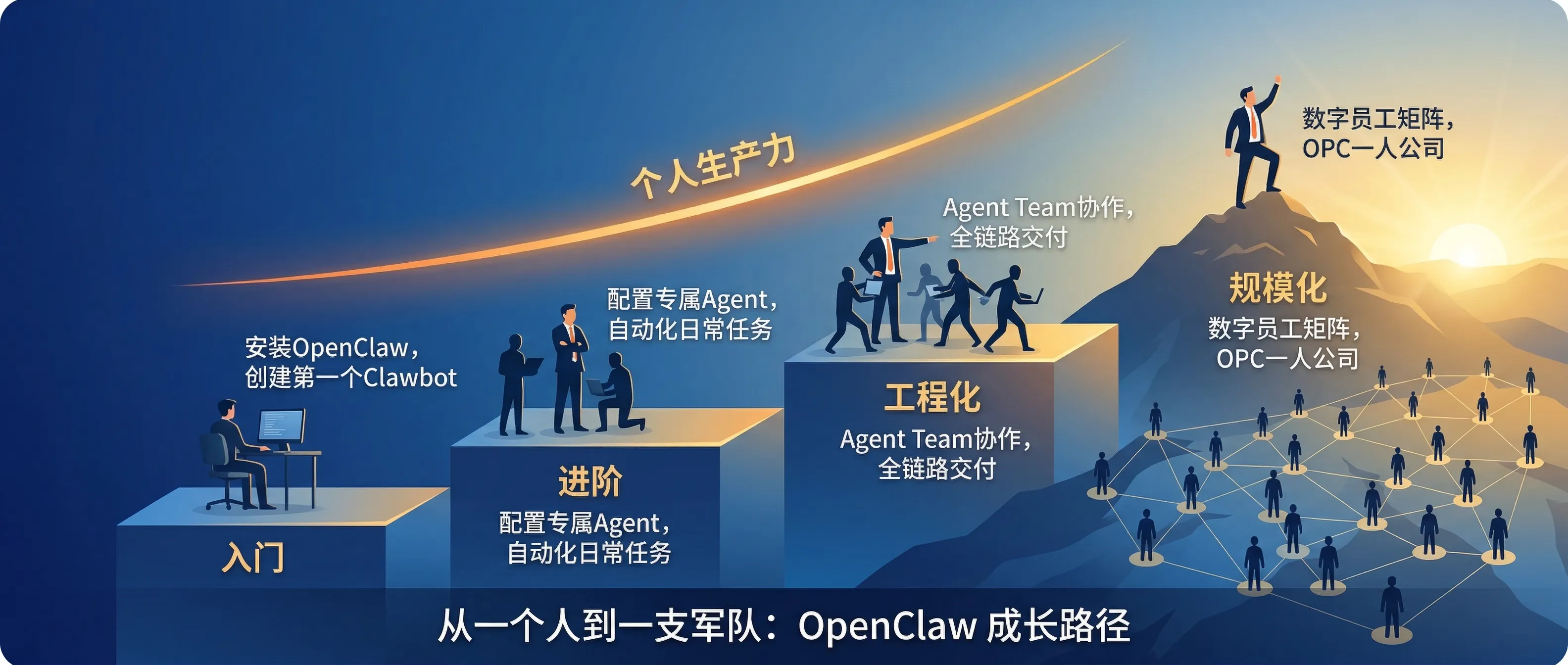 从一个人到一支军队：OpenClaw 成长路径
