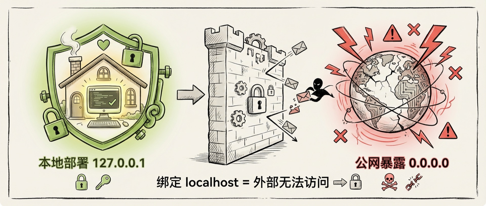 本地部署 vs 公网暴露：锁好你的门