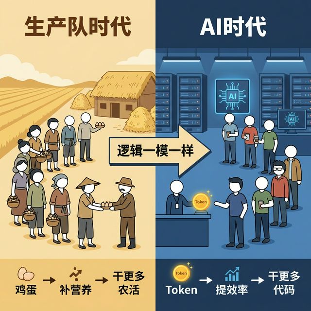 生产队发鸡蛋 vs AI 时代发 Token：逻辑一模一样