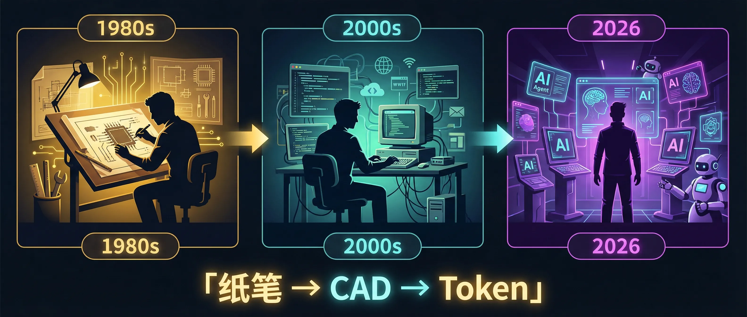 从纸笔到 CAD 到 Token：工程师工具变革史