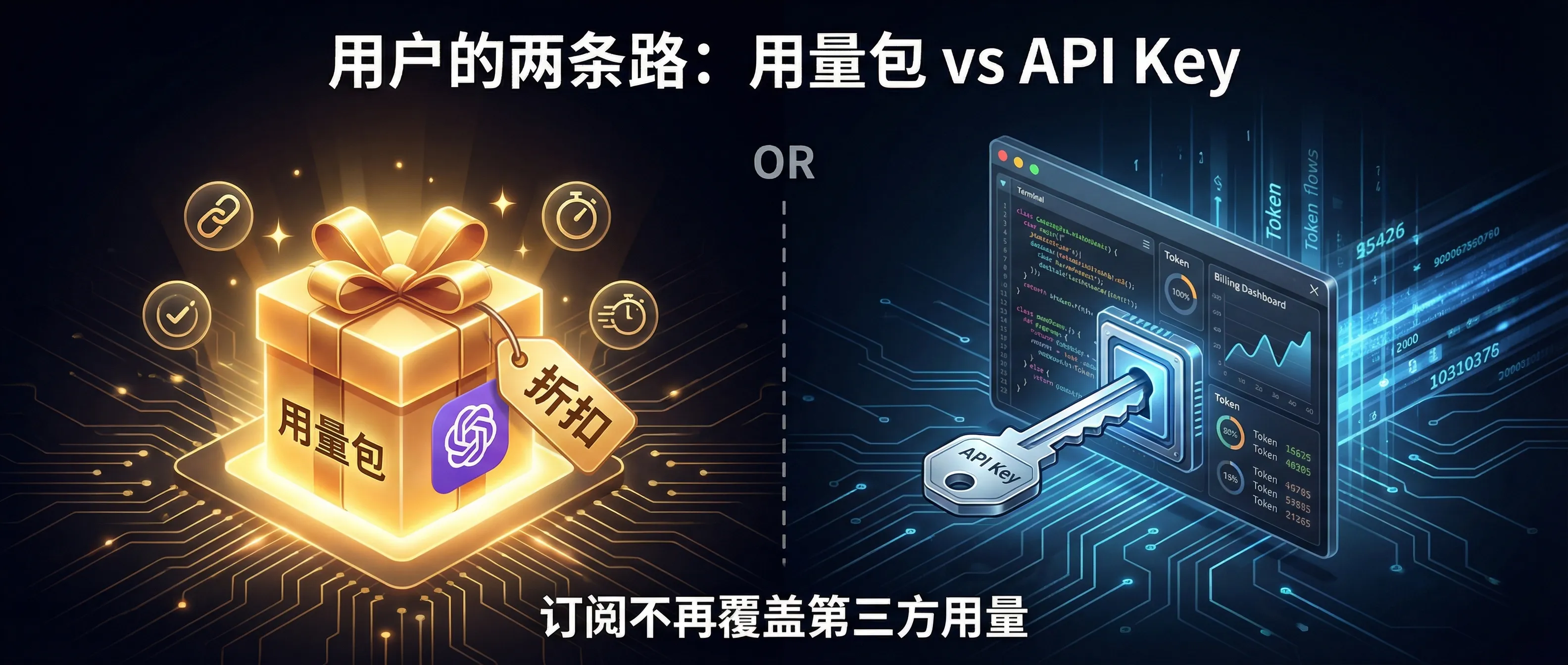 用户的两条路：用量包 vs API Key