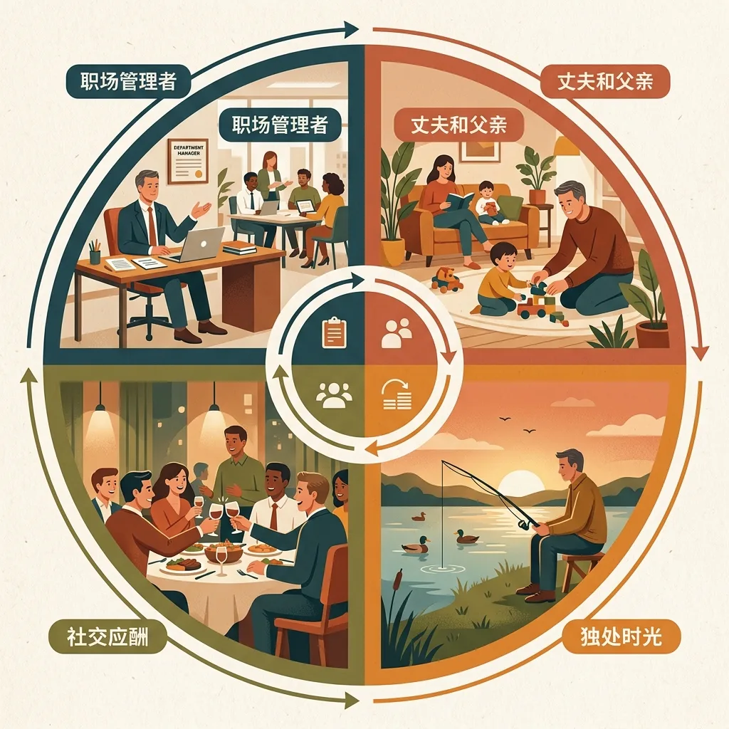 中年男人的四重身份：职场、家庭、社交与独处时光