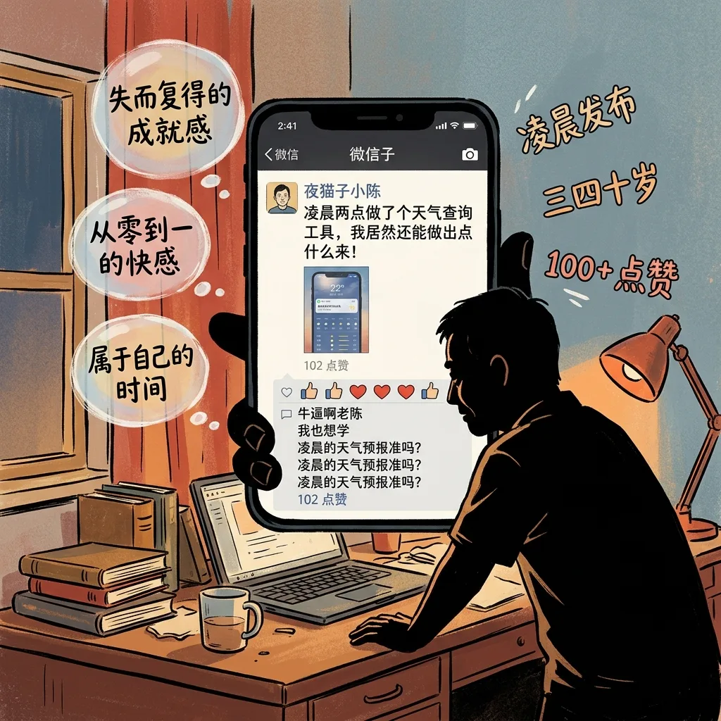 凌晨晒出 AI 小产品：失而复得的成就感，属于三四十岁