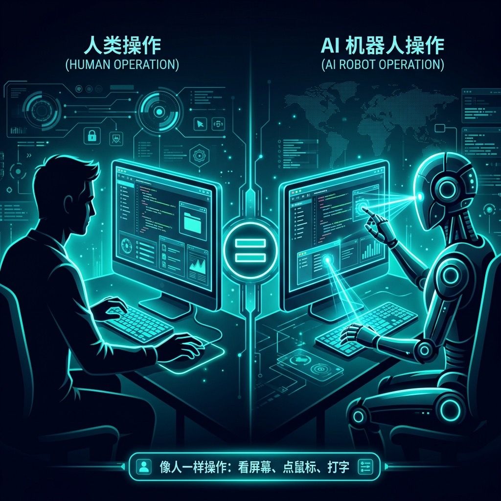 像人一样操作：看屏幕、点鼠标、打字