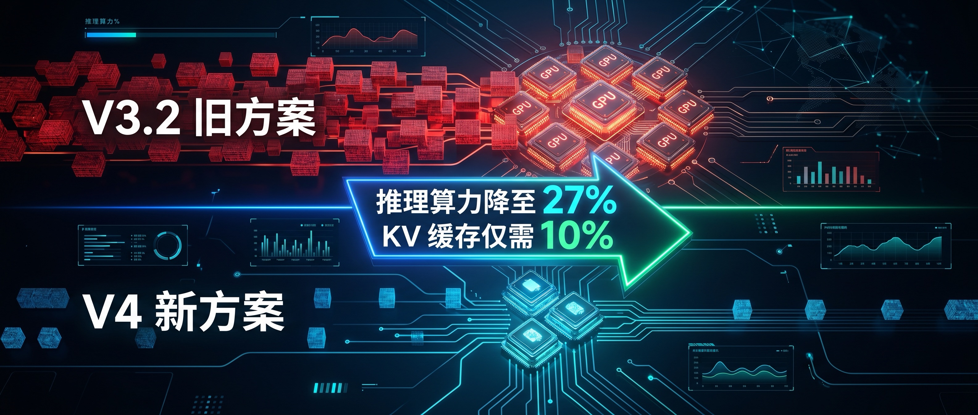 效率革命：V4 推理算力和 KV 缓存大幅压缩