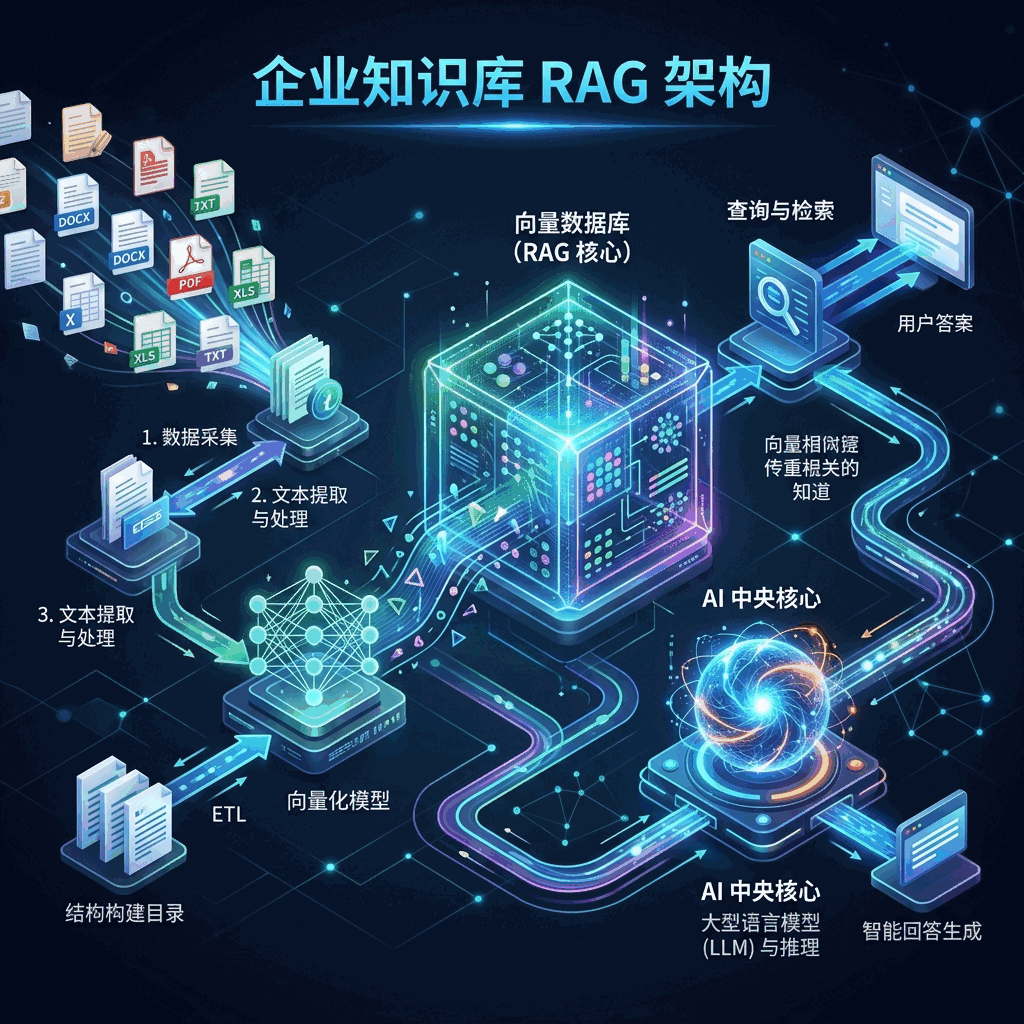 企业大模型私有化部署 RAG 架构图