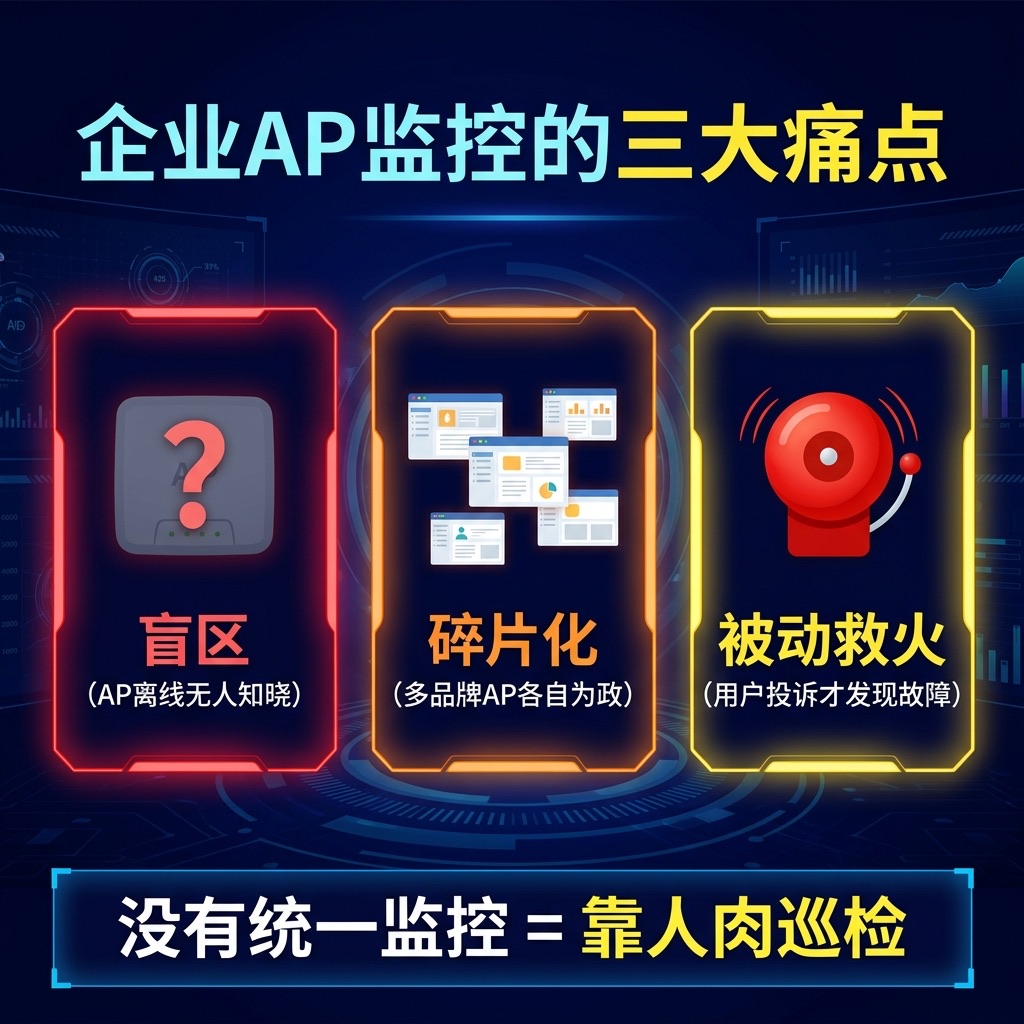 企业AP监控的三大痛点：盲区、碎片化、被动救火