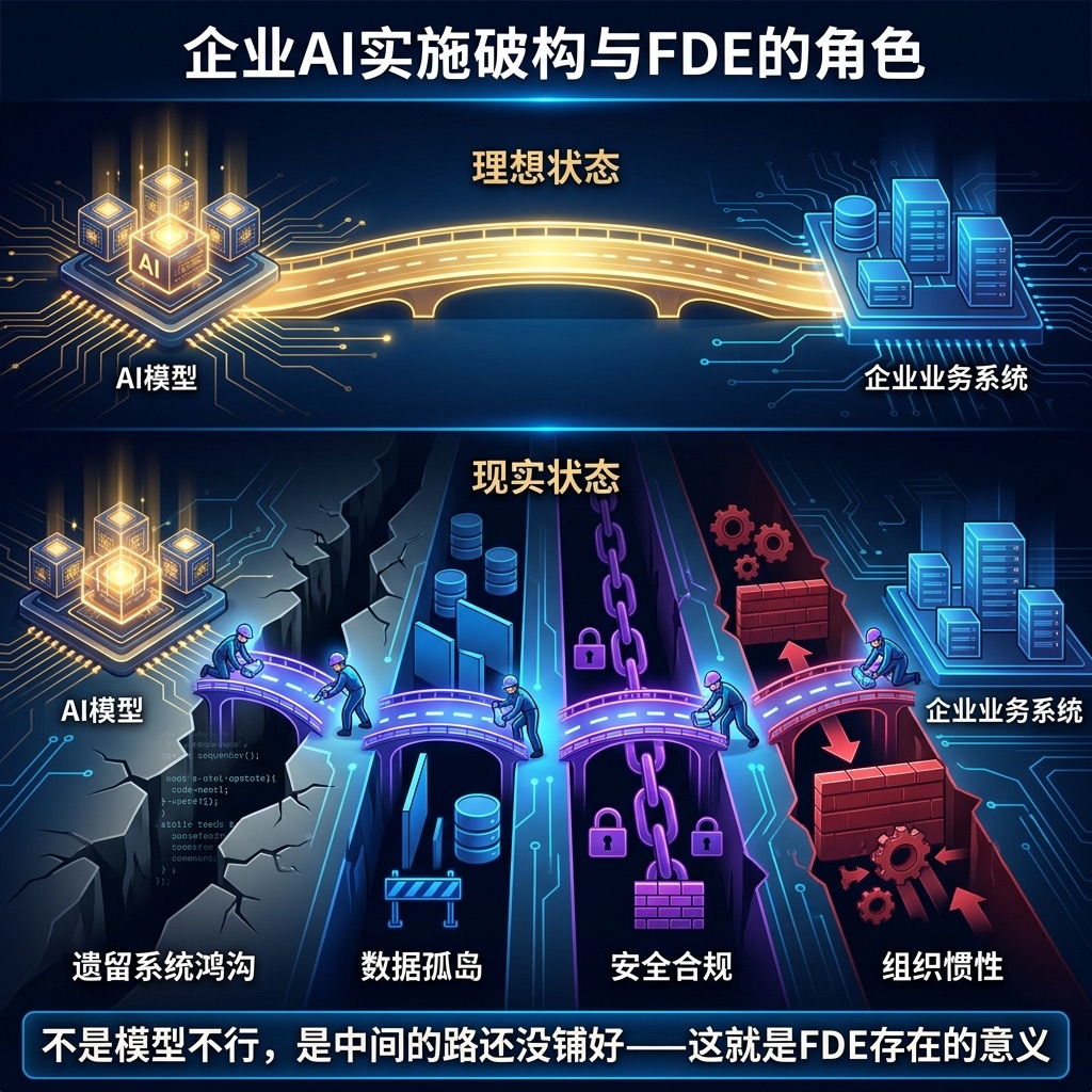 企业 AI 落地断裂带与 FDE 桥梁作用