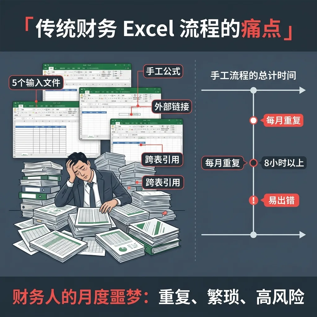传统财务 Excel 流程的痛点