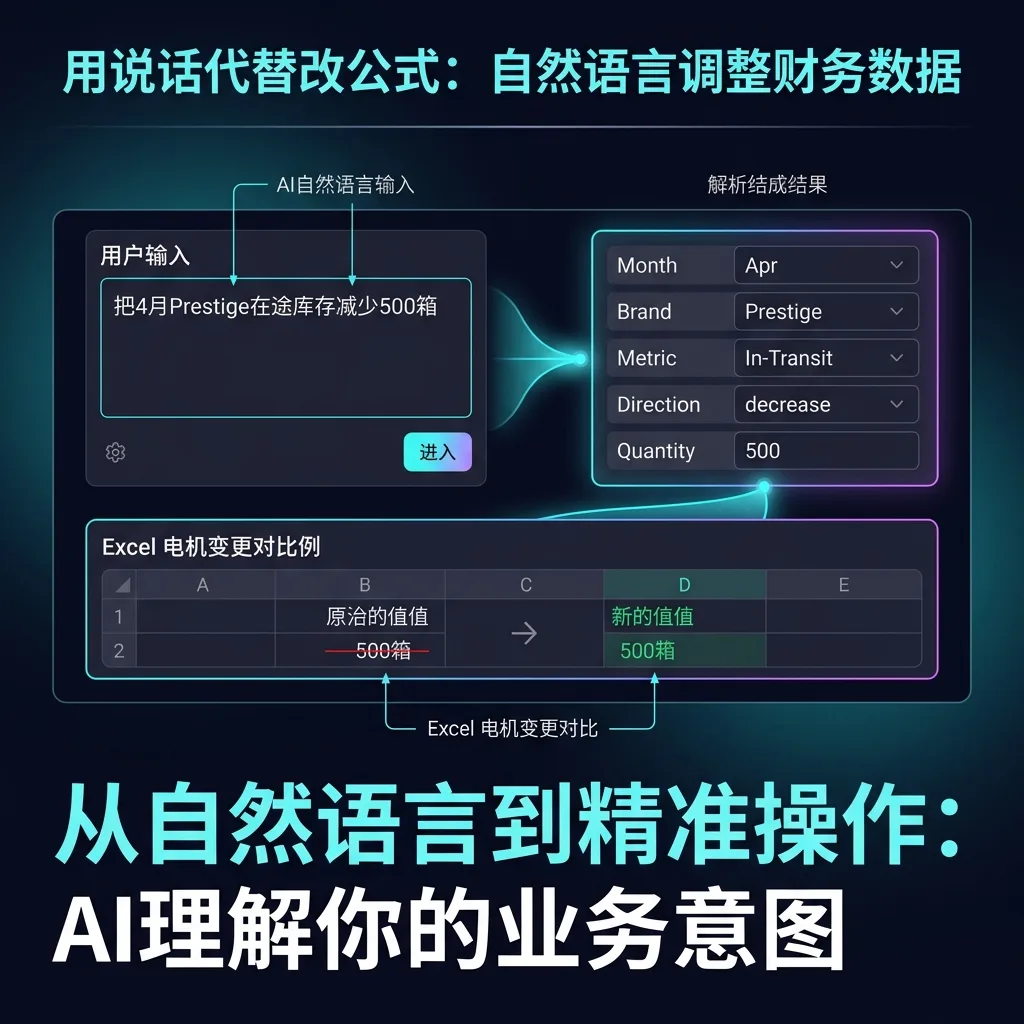用说话代替改公式：自然语言调整财务数据