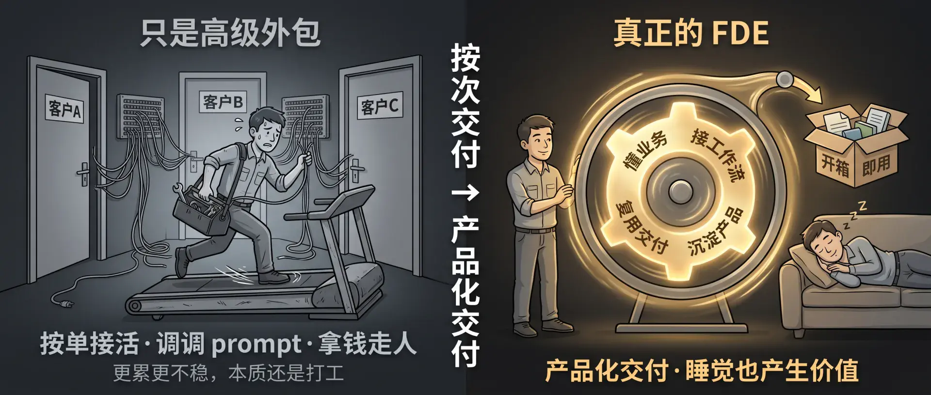 高级外包 vs 真正的 FDE