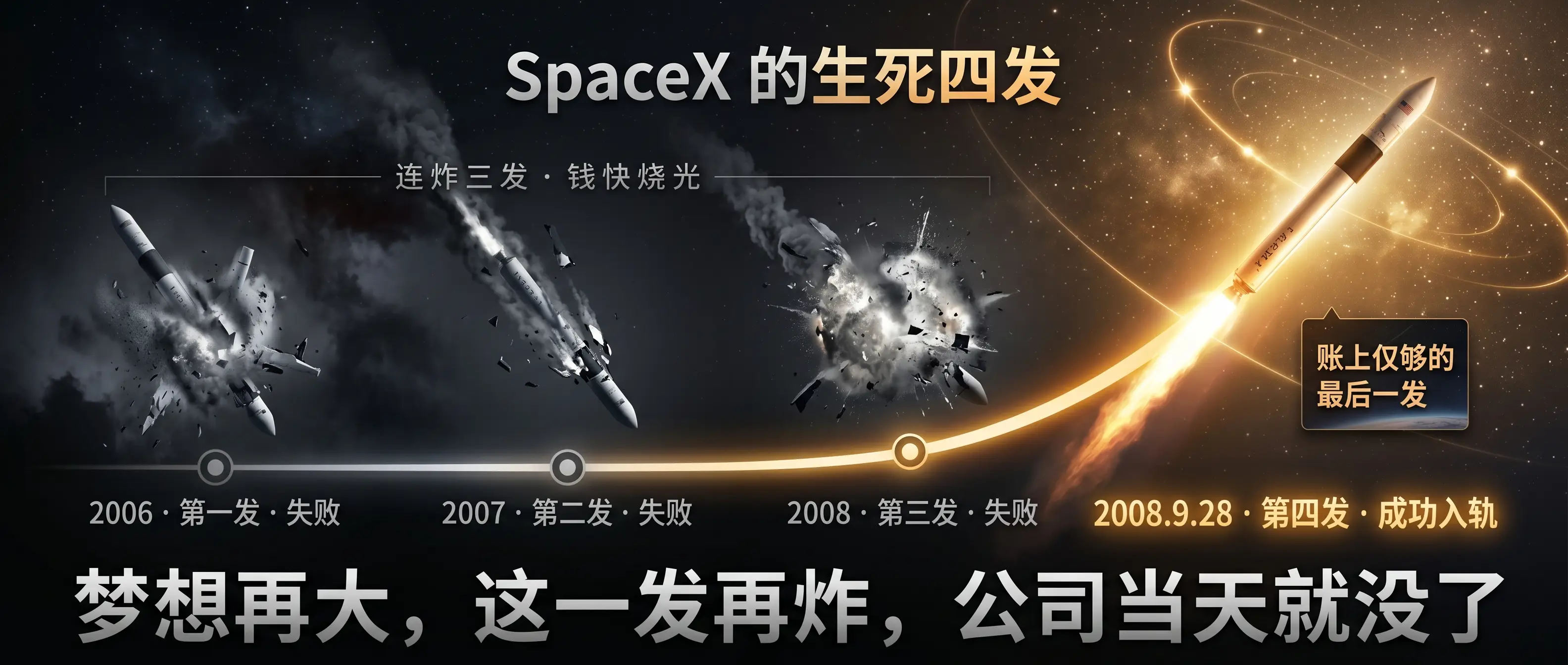 2008 年：连炸三发，账上只够最后一发