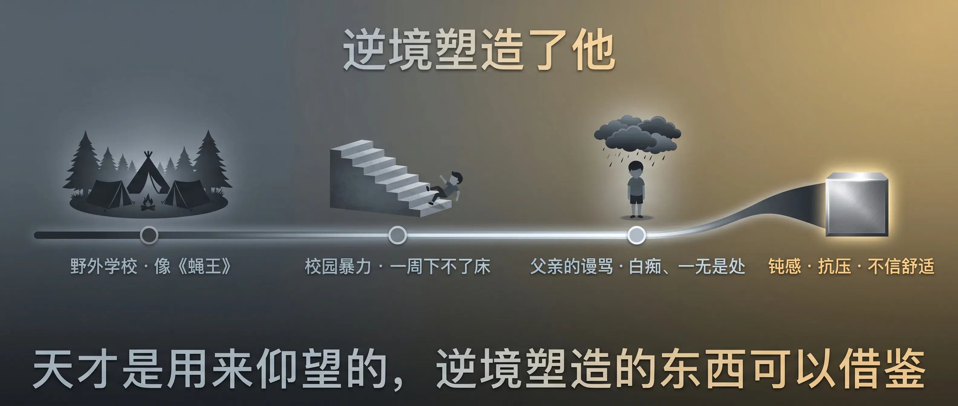 不是天选之子，是被逆境一拳拳打出来的
